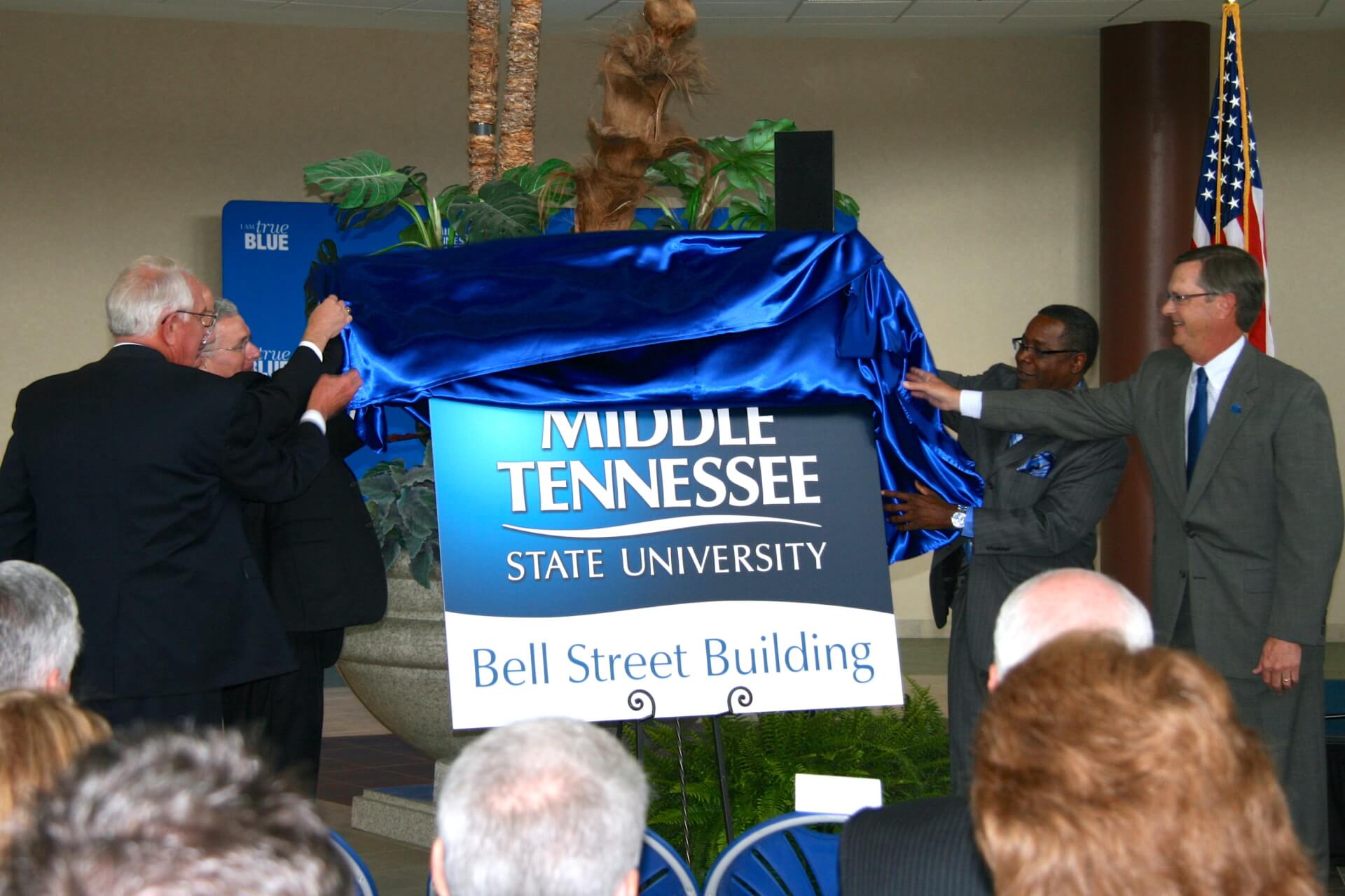 Unveiling of Bell Street Building sign